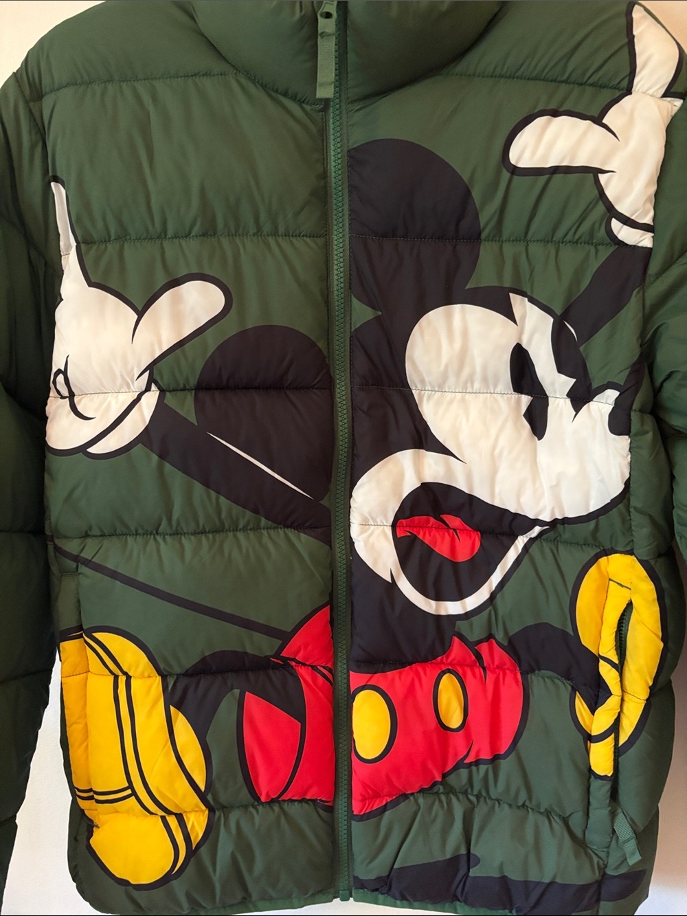 Disney - Puffer Jacket with Mickey Mouse Graphic - Green NWOT - Picture 4 of 4